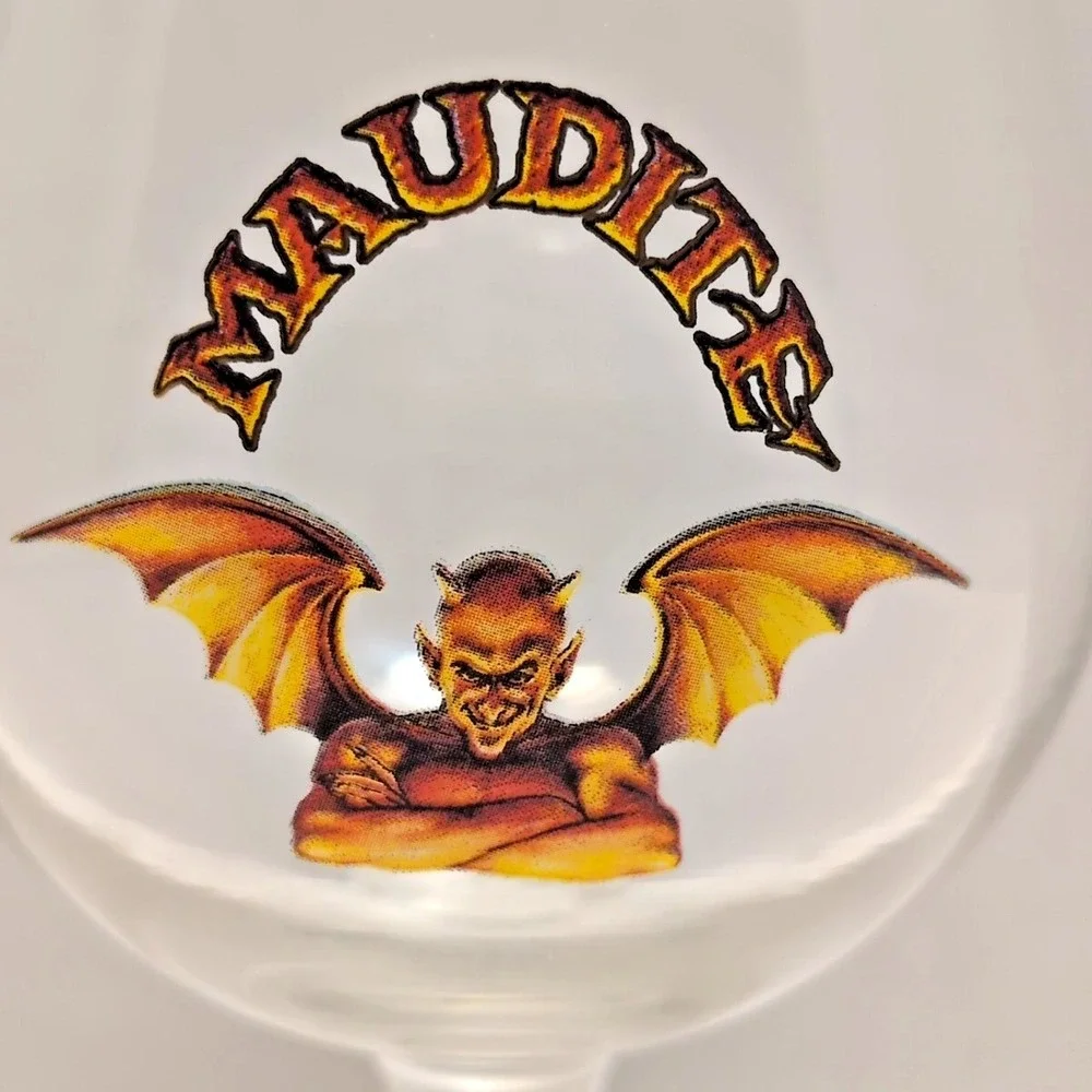VTG‎ Maudite Tulip Beer Glass Unibroue Jerry Vietz Brewmaster Signature Rare